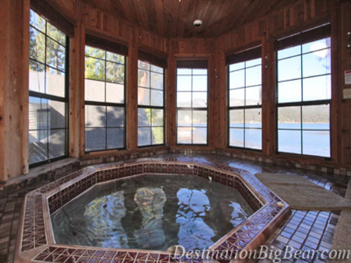 The indoor HOT TUB is located in the master bathroom