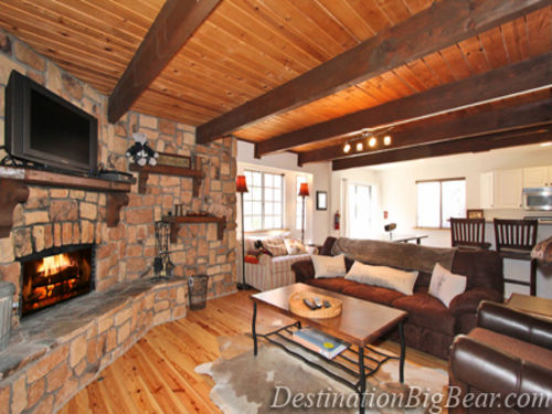 Cozy up next to the warm wood burning fireplace