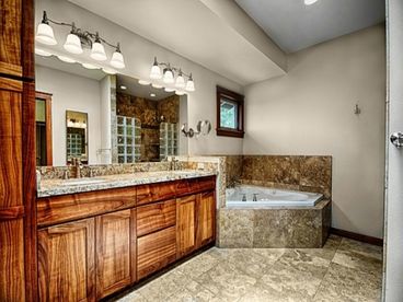 Master Bath showing off the travertine.