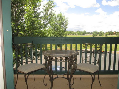 Balcony overlooks Bison Ranch.