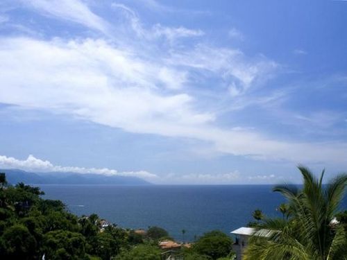 The view is of the Banderas Bay and the Pacific Ocean beyound.