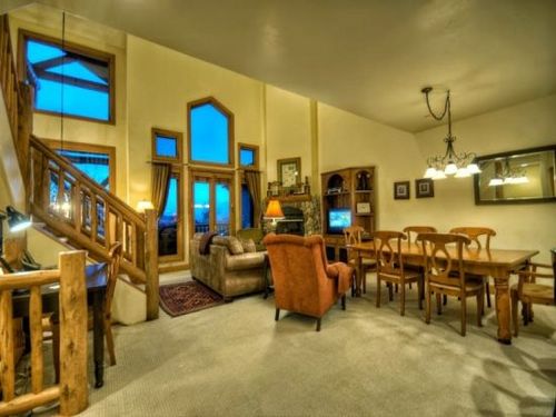 Large living Area, Dining Area and Kitchen, Dramatic Vaulted Ceilings, Deck With Views, Gas Fireplace, Flat Screen TV