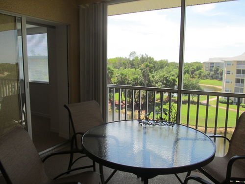 Lanai overlooking Turtle Pond and golf course