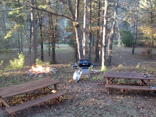 Picnic Tables, Grill, and Fire Pit