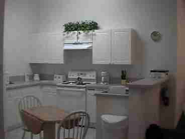 Full Kitchen, electric cooker,dishwasher,fridgefrizer with ice maker, coffee maker, microwave, blender,toaster,utensils, washer, dryer etc