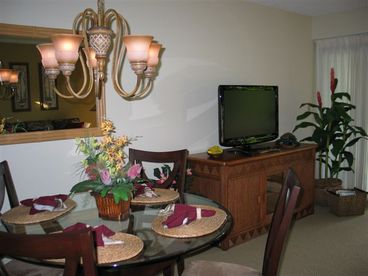 Family area with New Flat Screen TV and Console
