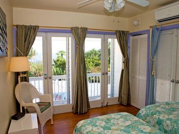 In Main House. Beds can be pushed together for couples.