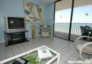 Large spacious interior with room for the whole family.  The living room has a gorgeous view of the gulf. Includes TV, VCR, movies, etc.