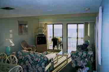 This the livingroom area of the 2 bedroom looking out to the the gulf.