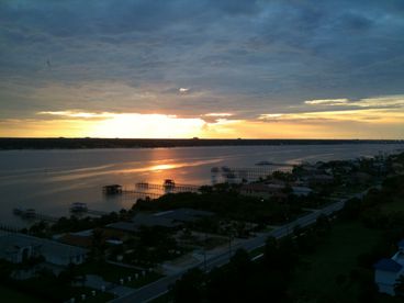 View from the condo - Sunset over the river.