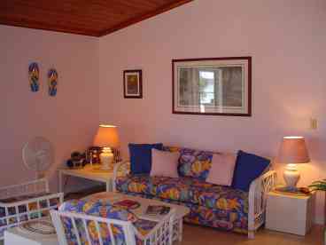 Mermaid Cottage offers 1bedroom, full bath w/walk-in shower, sleeper sofa & full equipped kitchen.