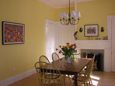 Sunny room on the south immediately adjacent to the kitchen