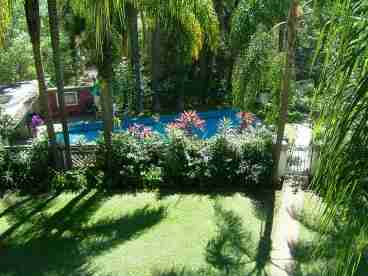 Birdseye view of pool area.