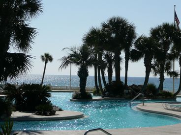 1 of 3 gulf front pools with matching jacuzzis.