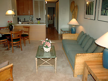 The sofa opens into a queen size bed to accommodate up to two extra guests.