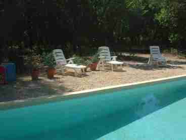 Large pool and far enough away from the house so that early swimmers don\\\'t disturb late sleepers.
