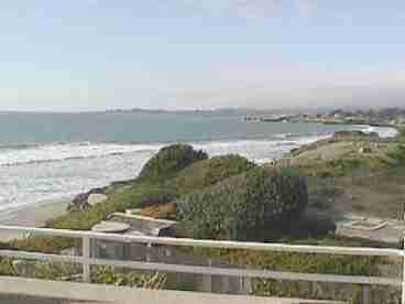 View from the upstairs balcony looking east towards the Santa Cruz Wharf and Lighthouse Point.