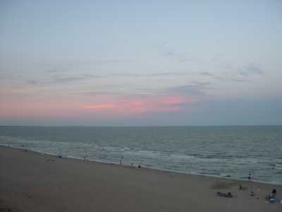 The view from our balcony--Look at that sunset!