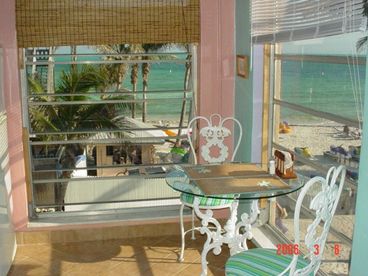 Your breakfast nook to the sea.            More windows than walls!