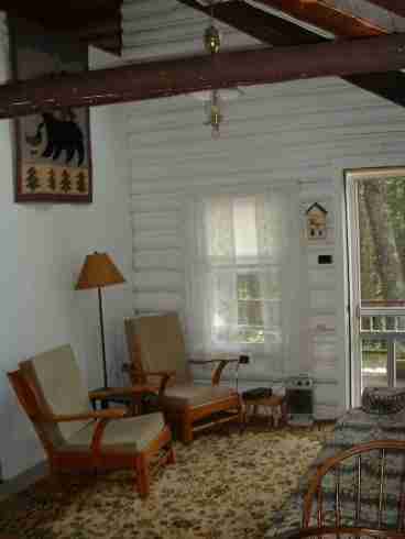 A view from the kitchen toward the livingroom.  Bedrooms are to the left.