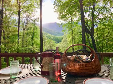 Dining with a view on the deck. Gas grill.