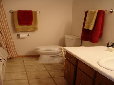 Newly renovated ensuite Master Bathroom with whirlpool tub