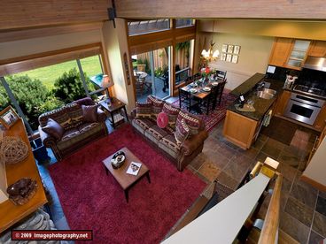 Living Area with heated Slate Floor