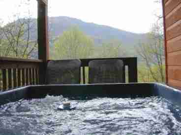 View from Hot Tub under covered deck