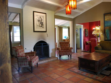 Living room with fireplace