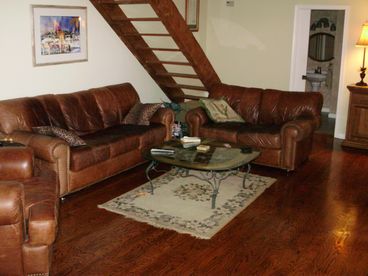 Leather couch and loveseat