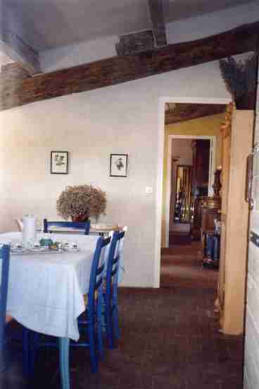 View through dining room