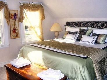 King size bed with memory foam topper