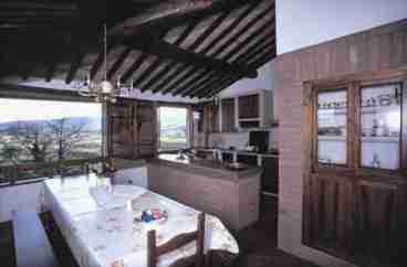 The kitchen and dining room