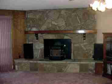 Wood burning fireplace