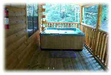 Private, brand new, 5 person hot tub on back deck w/ a view of the creek & woods - Gatlinburg, TN - Tennessee Cabin Rental, in the Heart of the Beautiful Smoky Mountains!
