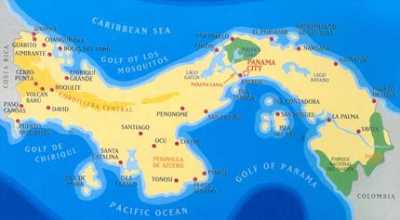 Map of Panama, central america, taboga island
