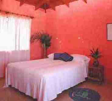 Brightly decorated bedroom
