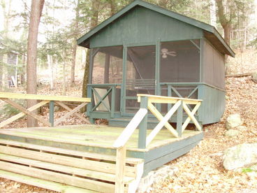 Enclosed porch stream side.