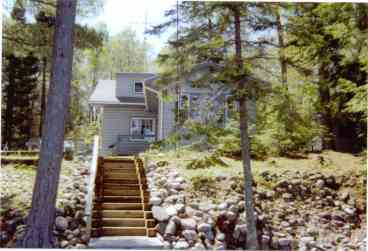 Lakeside view of home