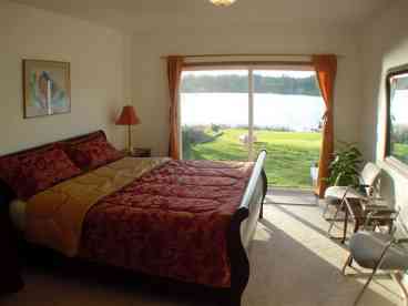 A great view of the lake from the bed!
