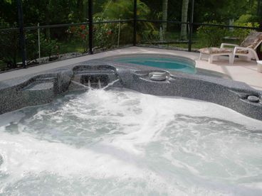 Relax in the hot tub after a long day in the park