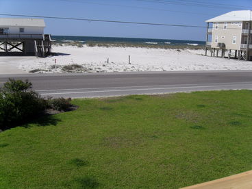 Here\'s a view of the of the beach from our front deck.  The beach is only about 75 yards away.