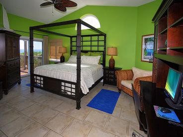 The master suite has a king bed, computer center, wireles, TV/VCR, ocean views, private bath with whirlpool tub and separate shower!