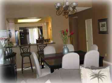 Dining area is in the center of Palm Valley Country Club Rental