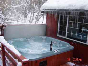 Relax in the big new hot tub!