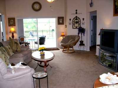 Lounge with cathedral ceiling