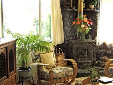 Fireplace - Sit by a cozy tropical fireplace