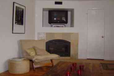 Warm yourself by the new gas fireplace.