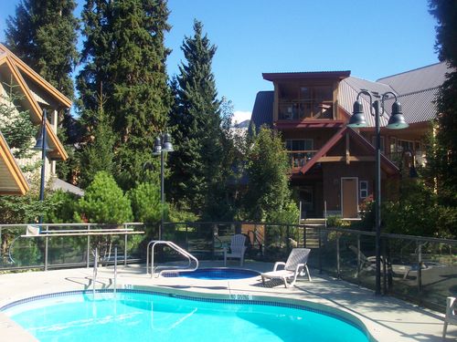 Glaciers Reach Resort;  homes with hot tubs across from the liquor store! 