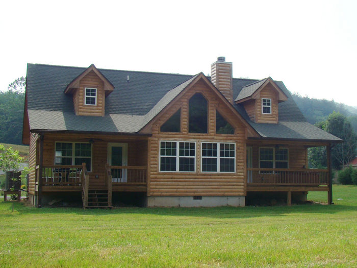 View Riverfront Log Cabin Private Hot